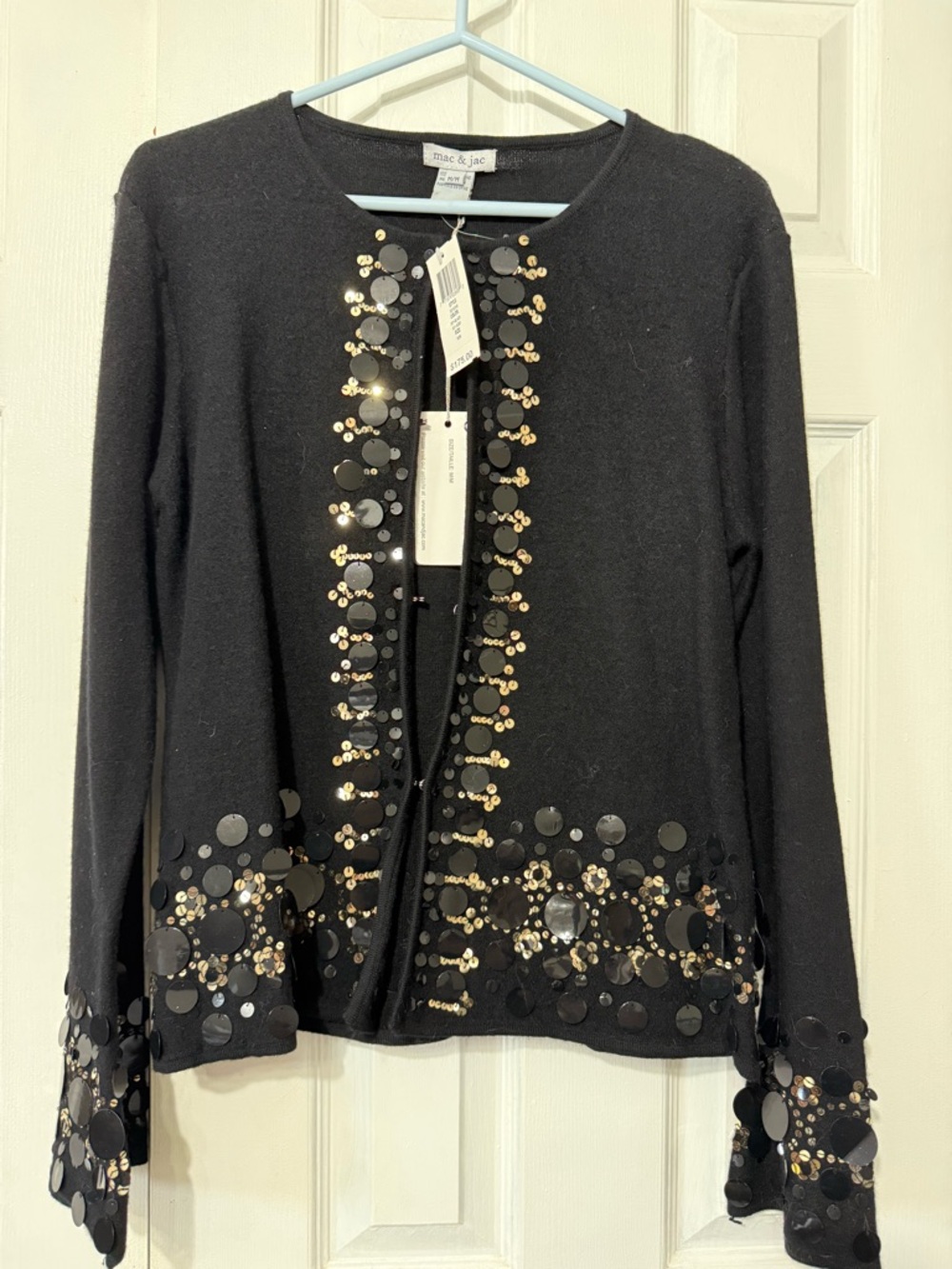 mac & jac Black Embellished Open Front Cardigan